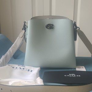 NWT Coach Willow Bucket Bag In Color block COLOR: Pewter/Aqua Multi